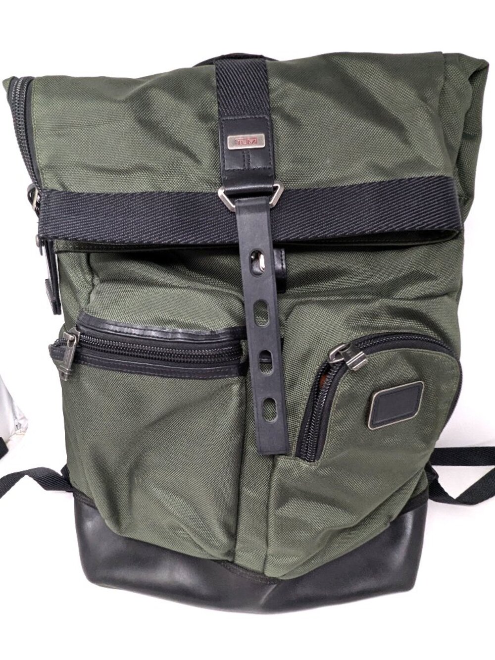 TUMI ALPHA BRAVO Luke Roll-Top Backpack Bag Olive Ballistic Nylon 222388SP2